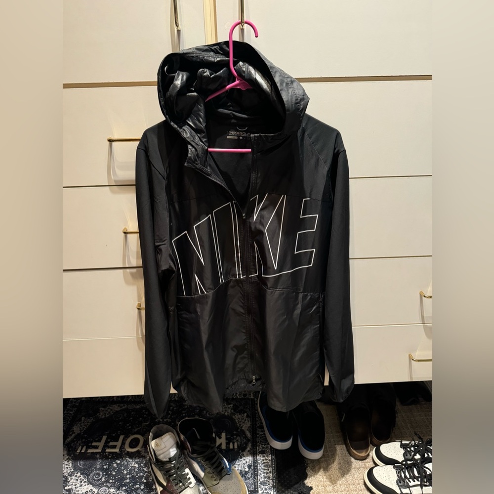 Black Nike Golf windbreaker lightweight hoodie large